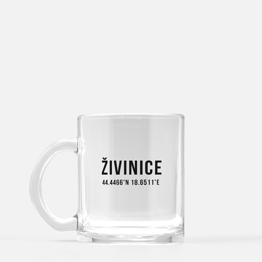 Živinice Coordinates Glass Mug