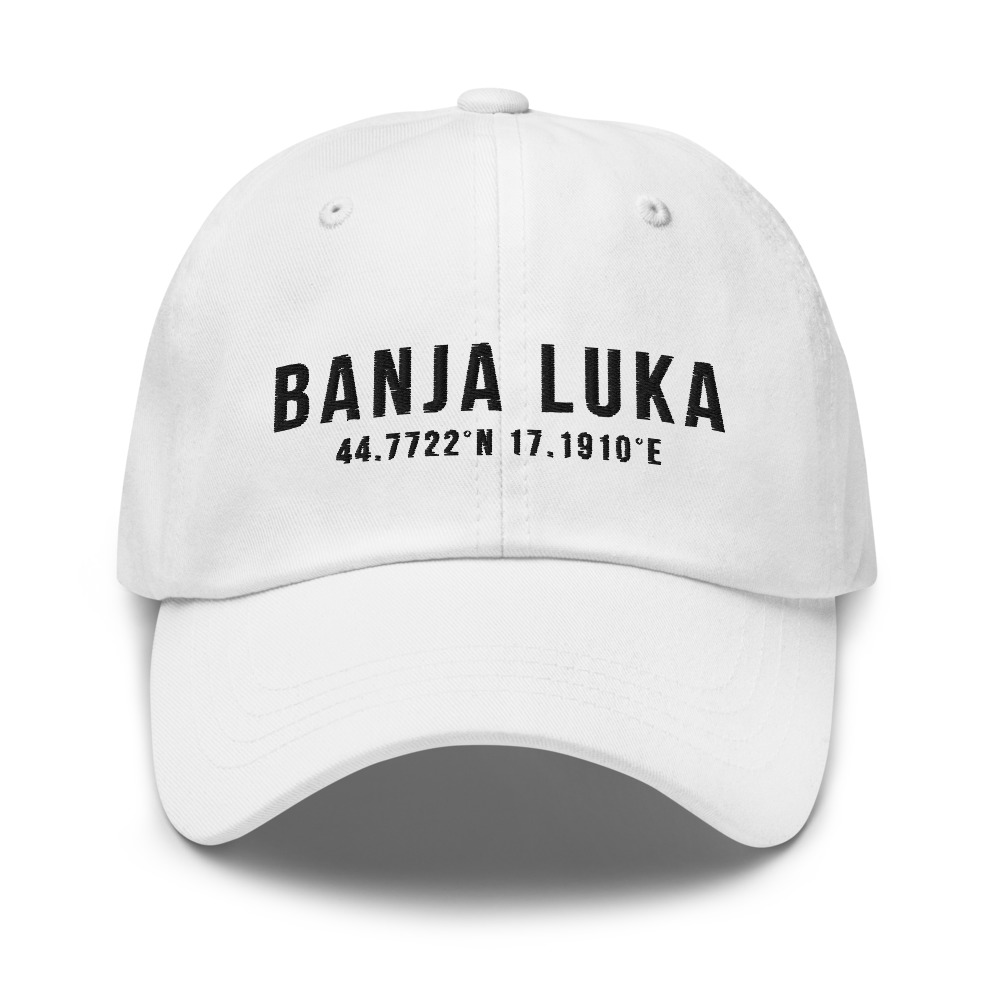 Banja Luka Coordinates White Dad Hat