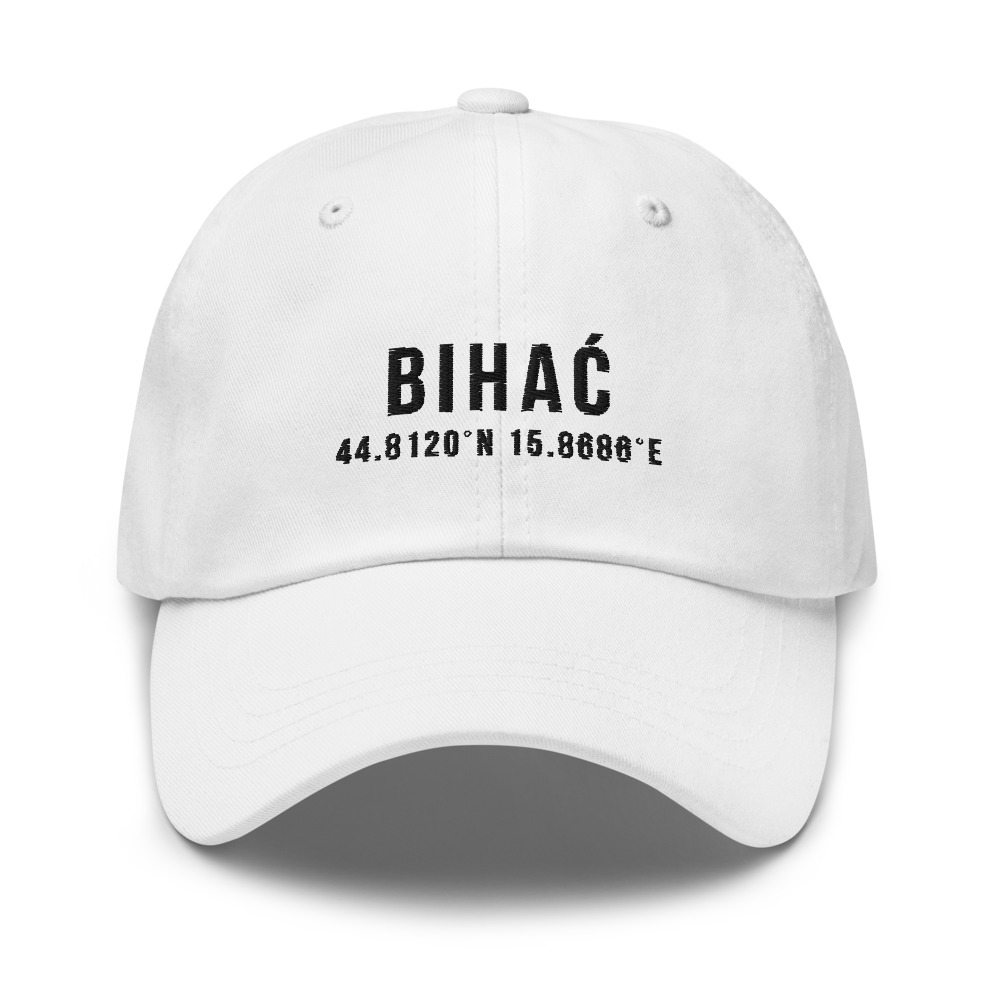 Bihać Coordinates White Dad Hat