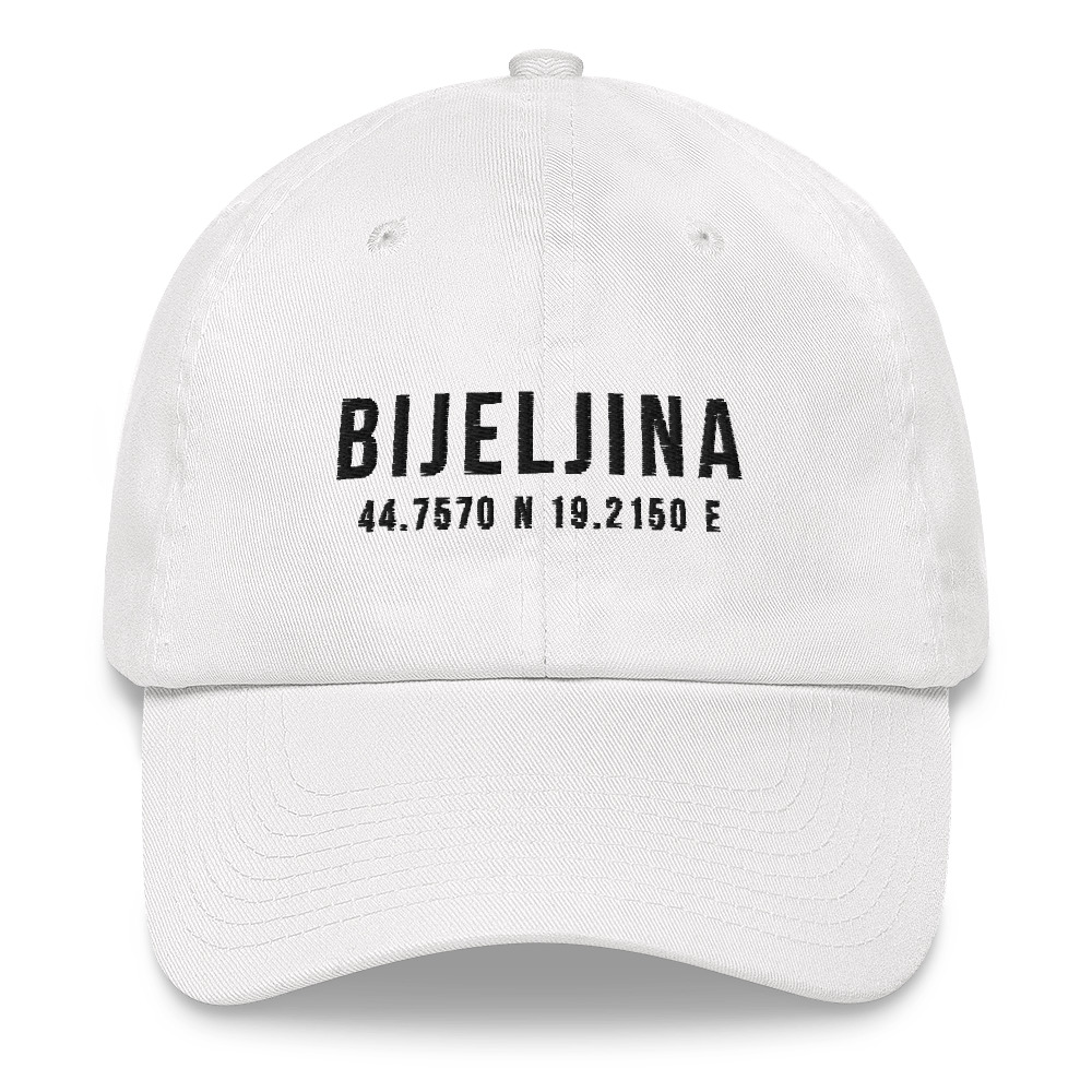Bijeljina Coordinates White Dad Hat