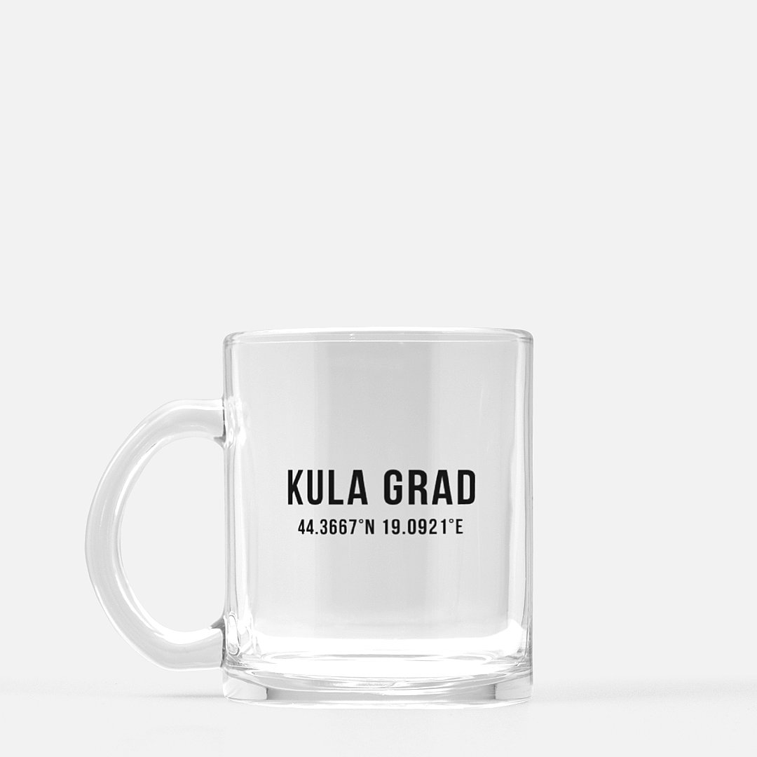 Kula Grad Coordinates Glass Mug