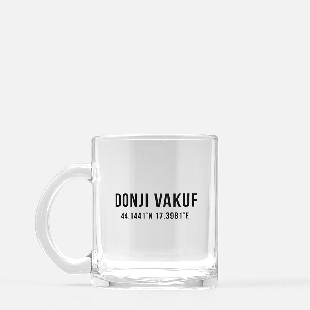 Donji Vakuf Coordinates Glass Mug