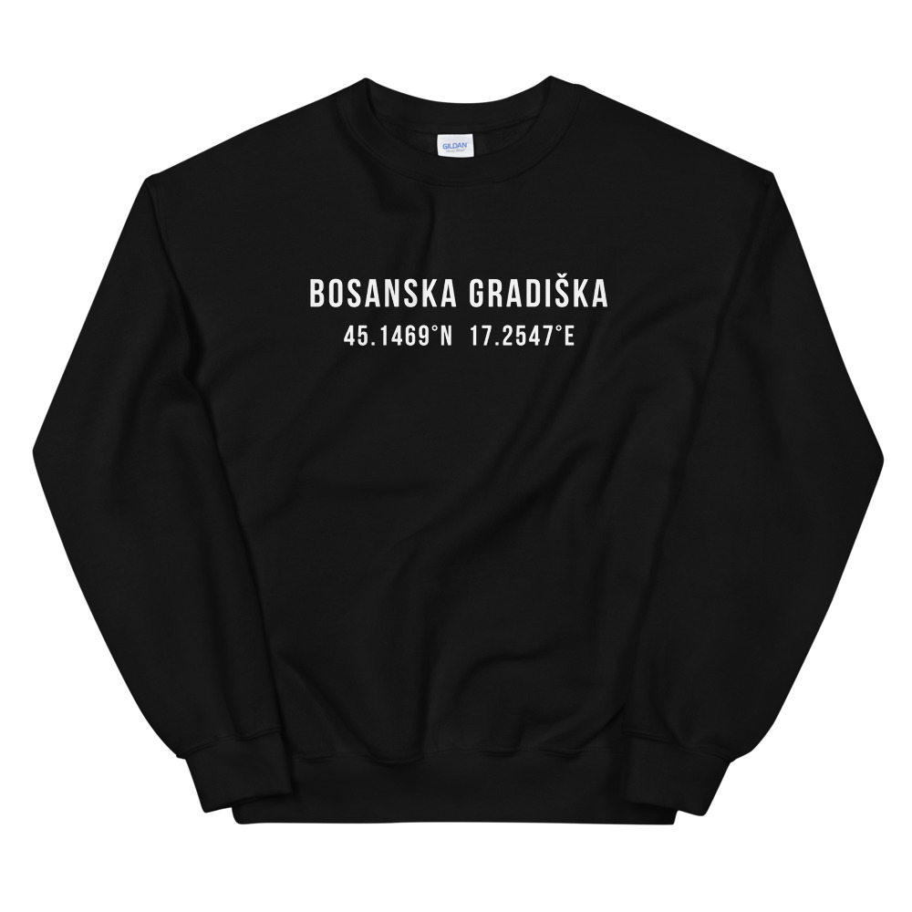 Bosanska Gradiška Coordinates Sweatshirt (White Text)