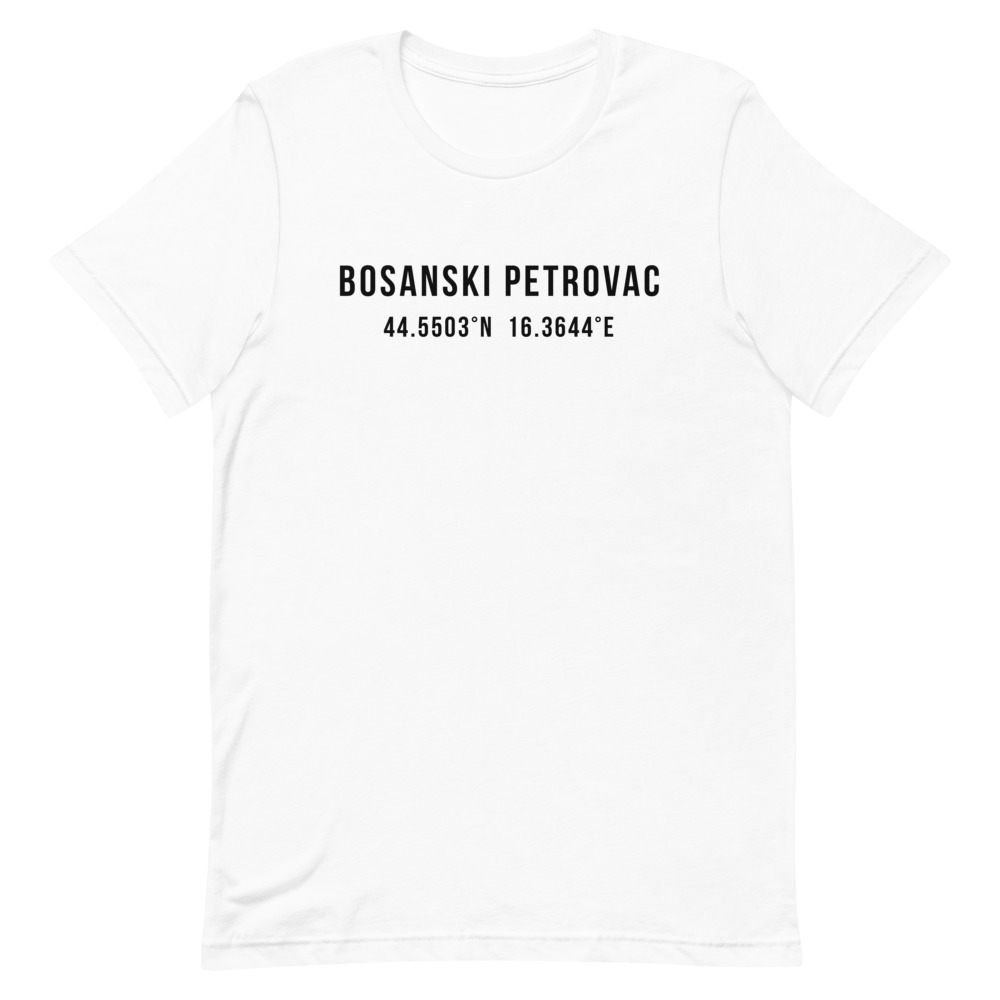Bosanski Petrovac Coordinates White T-Shirt