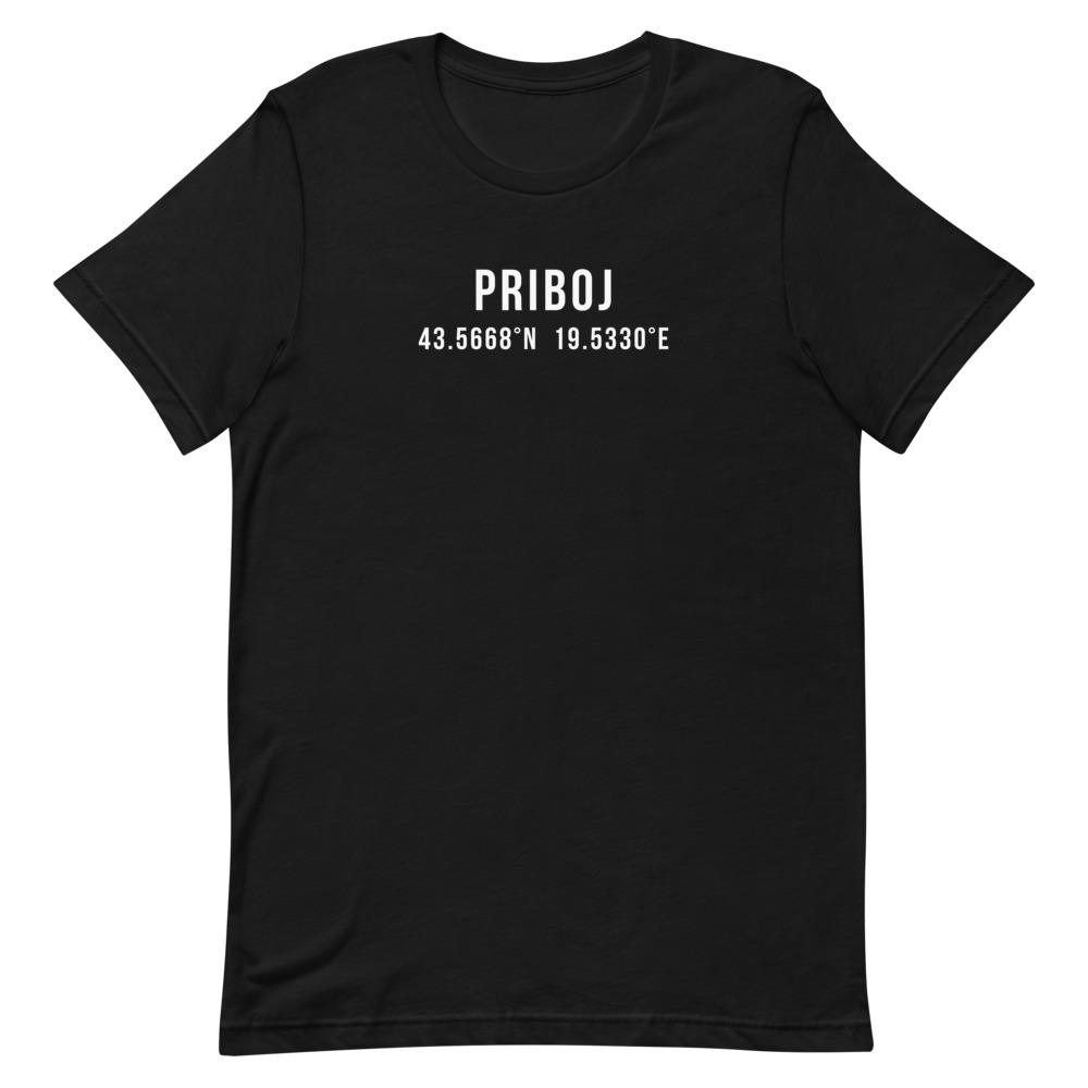Priboj Coordinates T-Shirt (White Text)