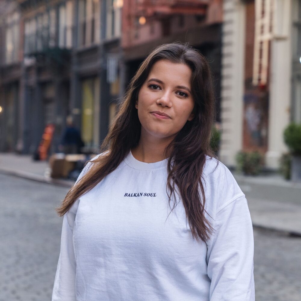 Balkan Soul Embroidered White Sweatshirt