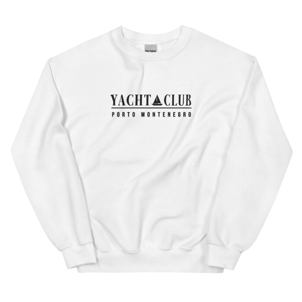 Yacht Club | Porto Montenegro Embroidered White Sweatshirt
