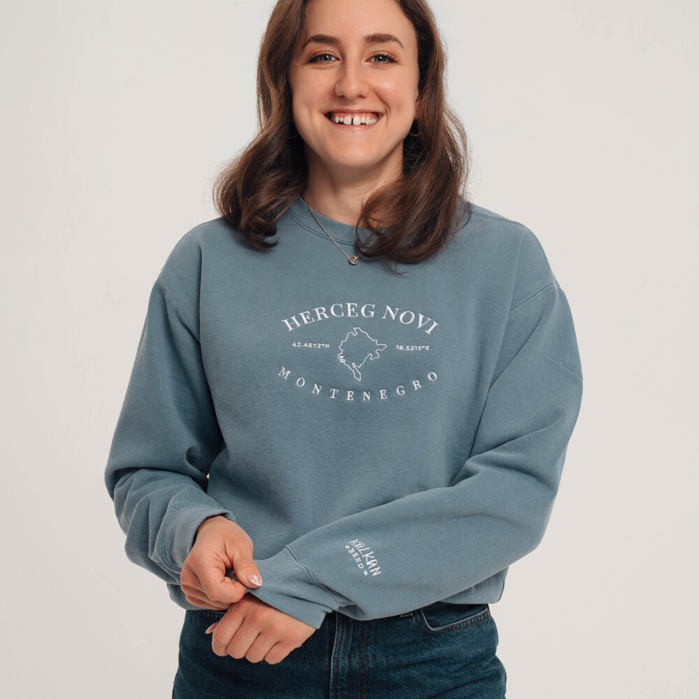 Herceg Novi Embroidered Country Outline Sweatshirt