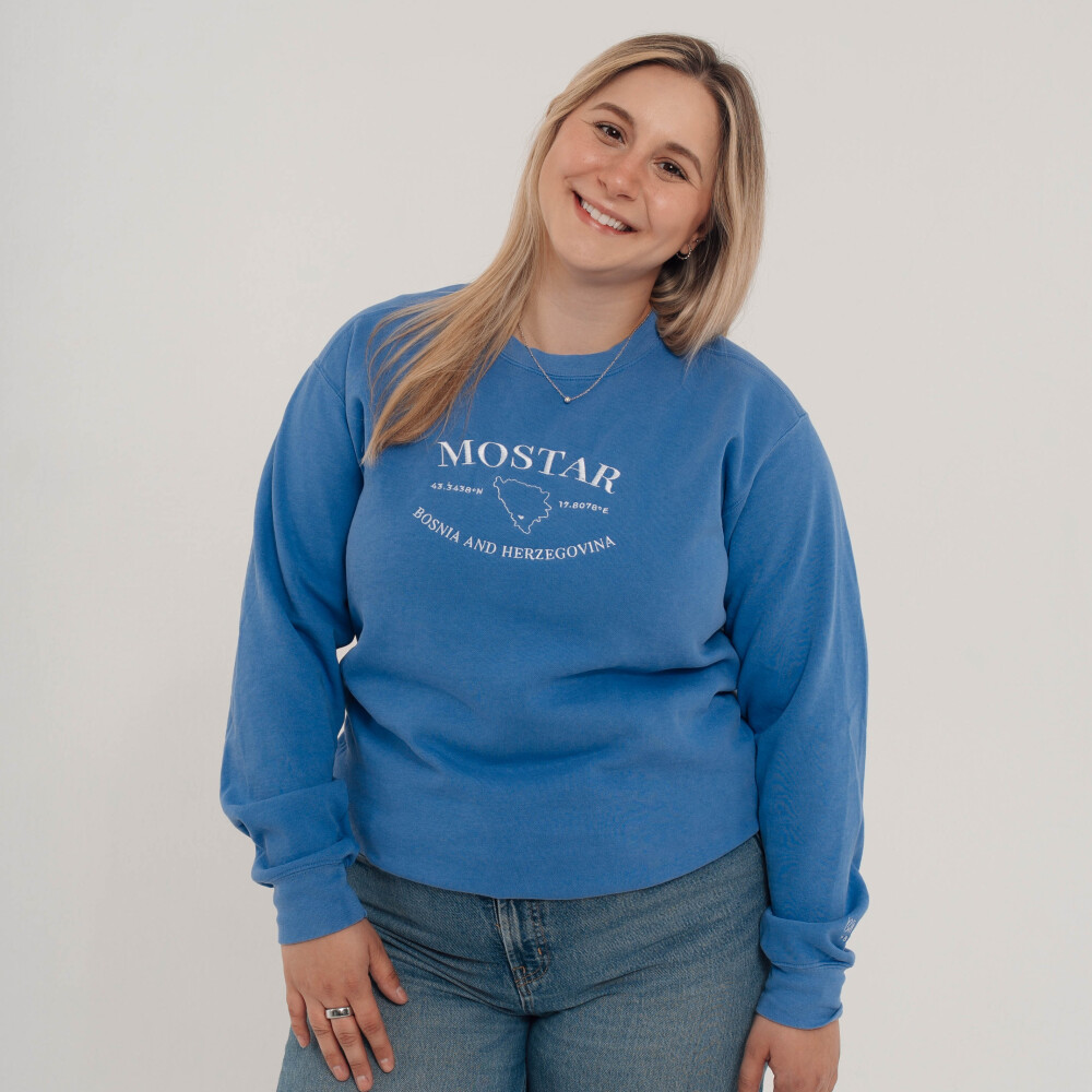 Mostar Embroidered Country Outline Sweatshirt