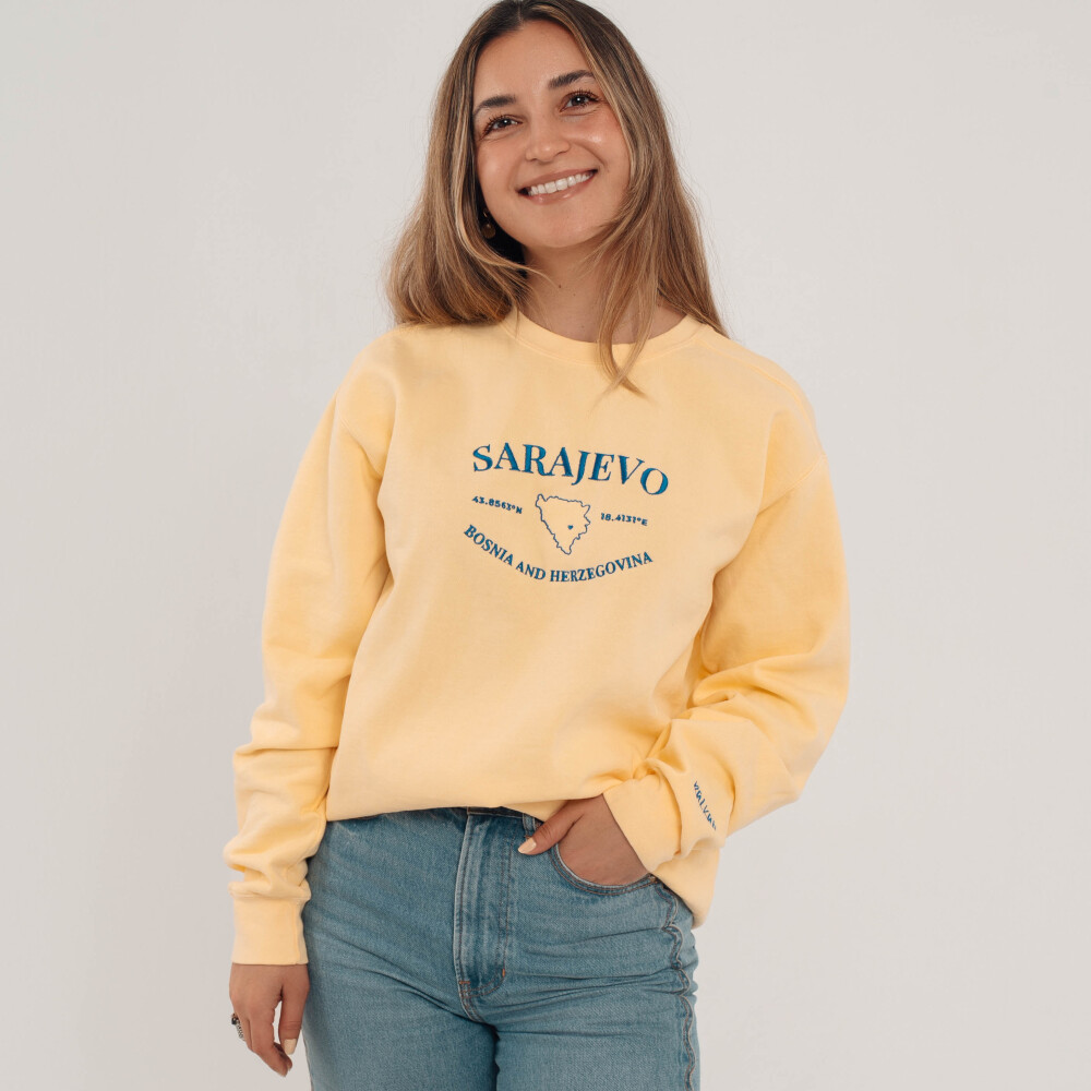 Sarajevo Embroidered Country Outline Sweatshirt