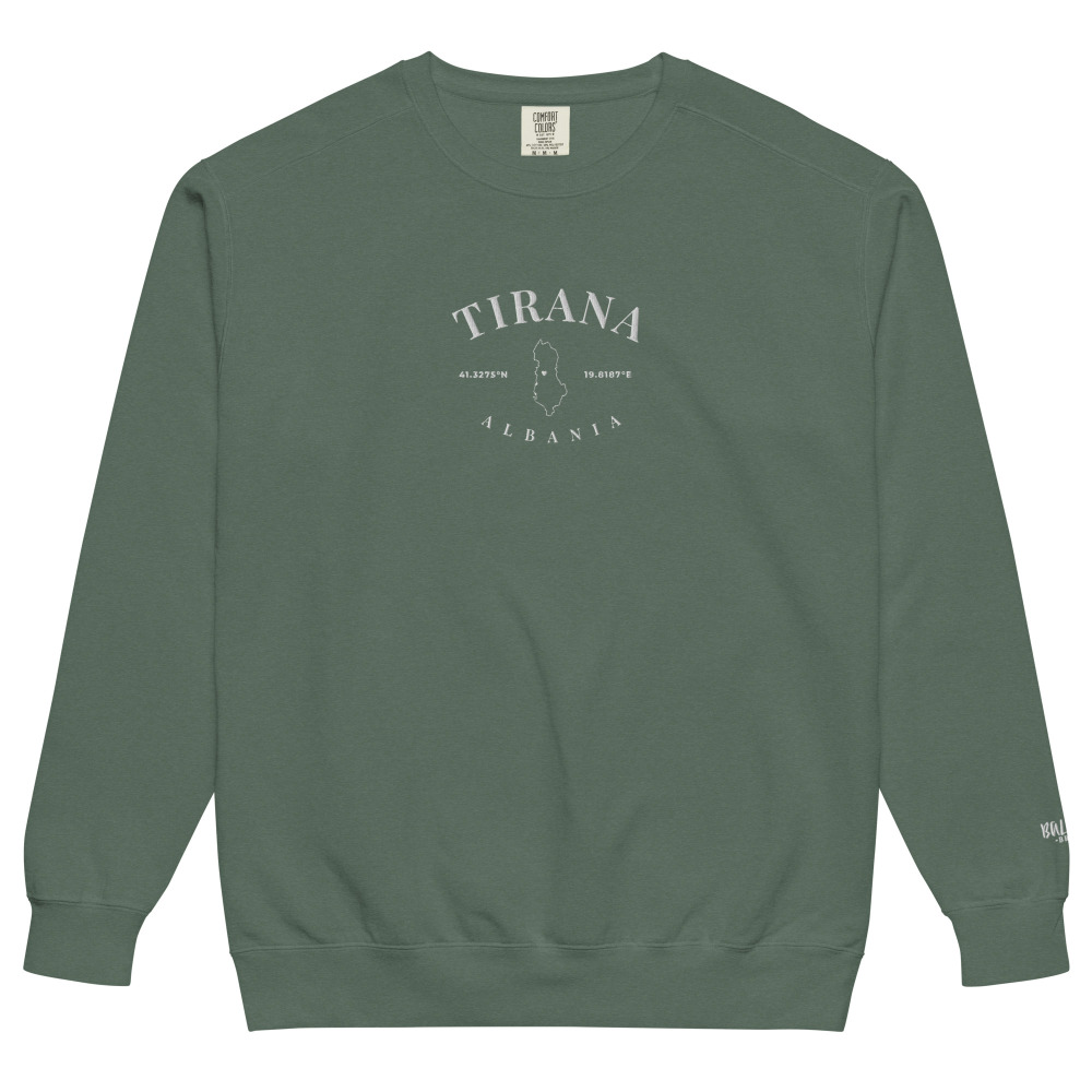 Tirana Embroidered Country Outline Sweatshirt
