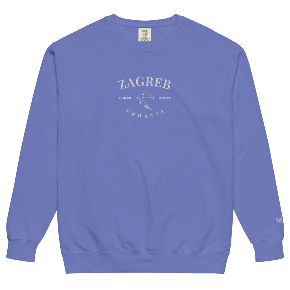 Zagreb Embroidered Country Outline Sweatshirt