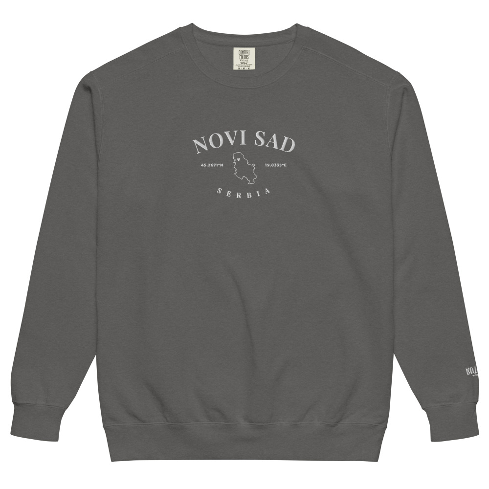 Novi Sad Embroidered Country Outline Sweatshirt