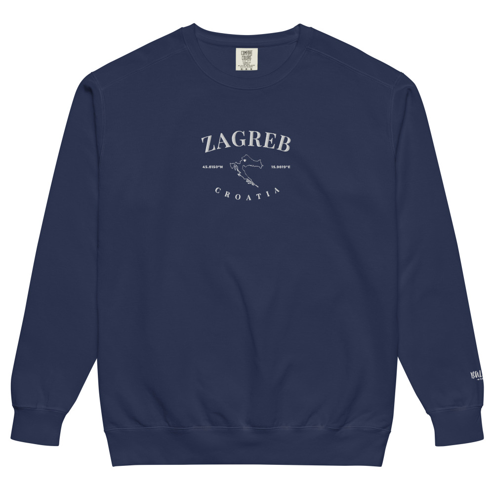 Zagreb Embroidered Country Outline Sweatshirt